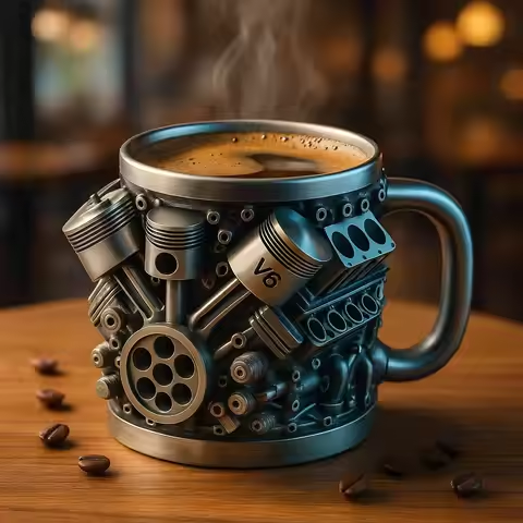 🎁☕Kavni vrček iz nerjavečega jekla Creative Engine V6V8
