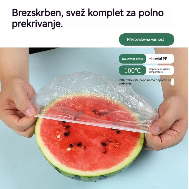 ⏳50 % popust 🔥Večnamenski elastični pokrovi (100 kom): Raztegnejo se in prilegajo vsaki obliki posode ali sadja