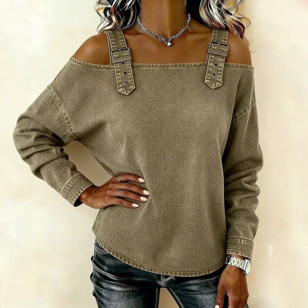 👕【S-3XL】Dámský ležérní top, rovný střih s rameny, stylový a všestranný