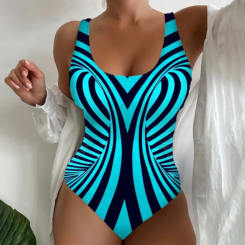 👙【S-6XL】Seksowny, jednoczęściowy kostium kąpielowy w paski