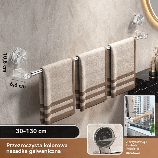 🎁✨🚿Lekka i niewymagająca wiercenia konstrukcja — wysuwany wieszak na ręczniki z przyssawką