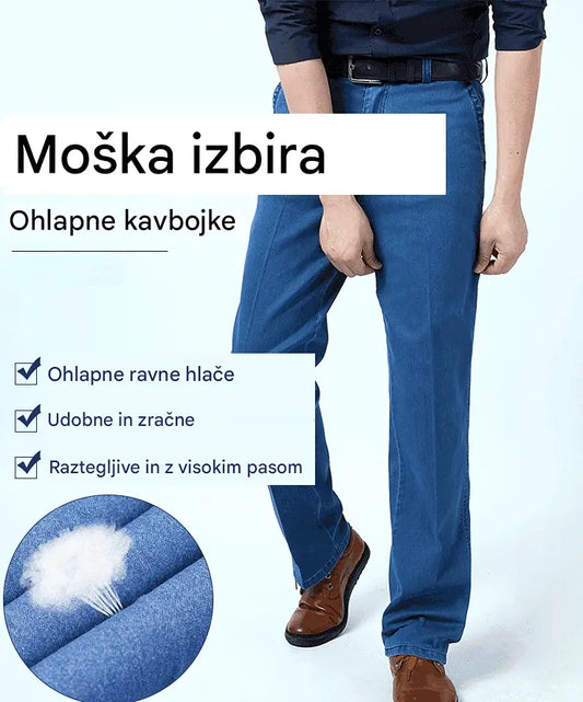 👖👖 2026 Nove moške kavbojke z visokim pasom, večje velikosti
