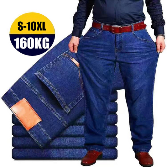 👖😎【50% rabatu🔥】【S-10XL】😍 Męskie jeansy ze stretchem w dużych rozmiarach, spodnie codzienne z szerokimi nogawkami, można nosić do 160 kg lub więcej