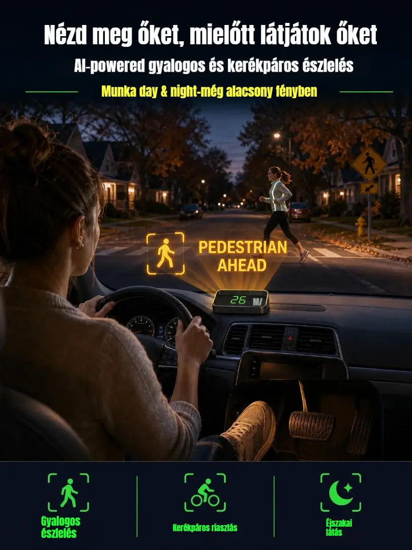 【Svájci katonai GPS navigáció finom elkerülési riasztással】Új GPS sebességmérő és fordulatszámmérő HUD kijelzővel