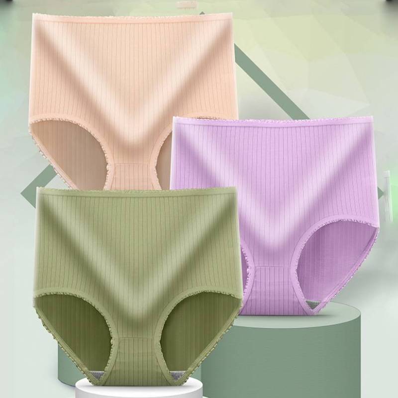 💖【8 sztuk】Majtki damskie z wysokim stanem, antybakteryjne, bezszwowe, bawełniane i wygodne