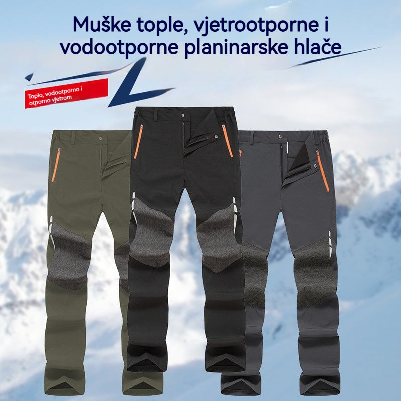 🔥【M~4XL】Muške tople, vjetrootporne i vodootporne planinarske hlače