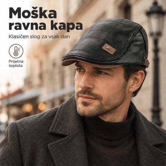 24 EUR za kos 🧢🔥 Nova, visokokakovostna usnjena baretka v retro slogu za jesen in zimo