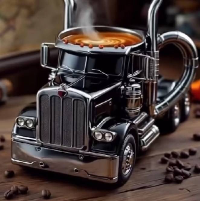 🚛Ręcznie robiony kubek do kawy w kształcie ciężarówki