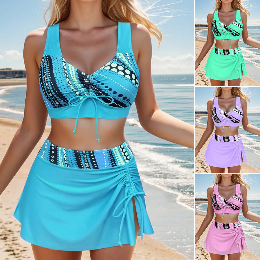 🔥👙【Letnia wyprzedaż】【S-2XL】Modny damski szybkoschnący kostium kąpielowy z nadrukiem, dwuczęściowy zestaw
