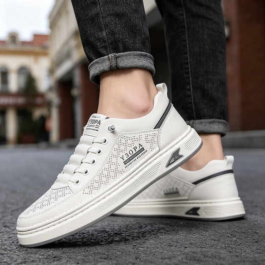 【39-44】Męskie oddychające skórzane buty biznesowe casual na rok 2026