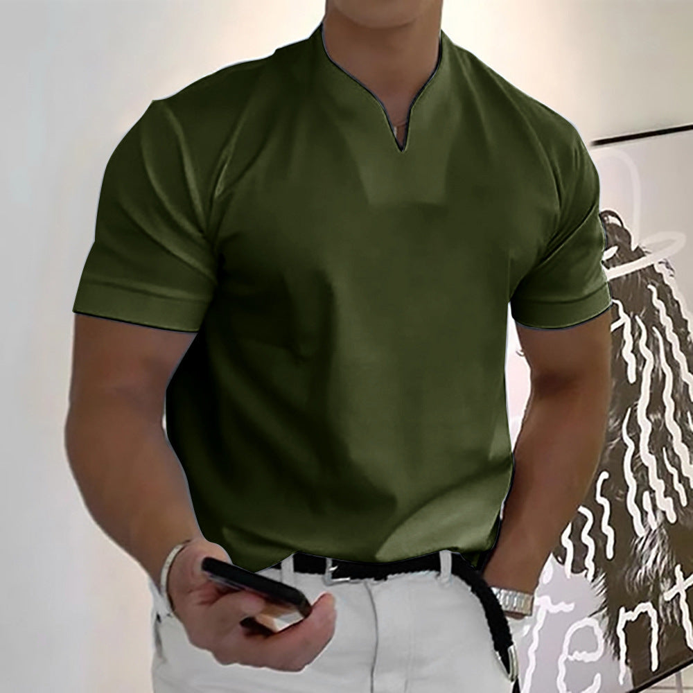 【S-5XL】Tricou bărbătesc din bumbac elastic, cu mânecă scurtă, de vară 2025