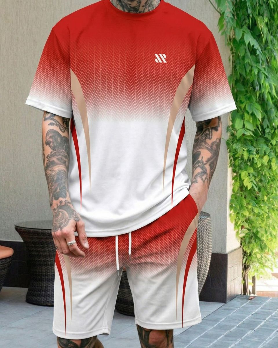 🔥 T-Shirt + Spodenki z Gradientem. Komfort i Styl na co dzień
