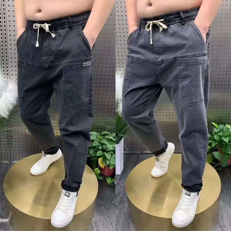 【S-5XL】Męskie jeansy elastyczne plus size z dodatkowymi kieszeniami