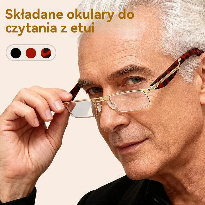 🔥Skladane okulary do czytania z filtrem światła niebieskiego i etui