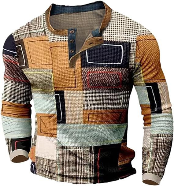 🎁😍[Wyprzedaż ograniczona czasowo] 👔[S-4XL] Męska koszulka z długim rękawem we wzór