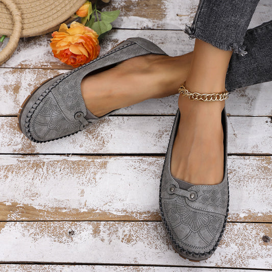 ✨50% έκπτωση✨【35-44】 Γυναικεία ορθοπεδικά παπούτσια, κατασκευασμένα από φυσικό δέρμα, ελαφριά, αντιολισθητικά, αναπνεύσιμα και άνετα.