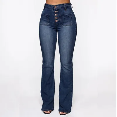 🔥👖【S-4XL】Damskie spodnie z wysokim stanem i rozszerzanymi nogawkami
