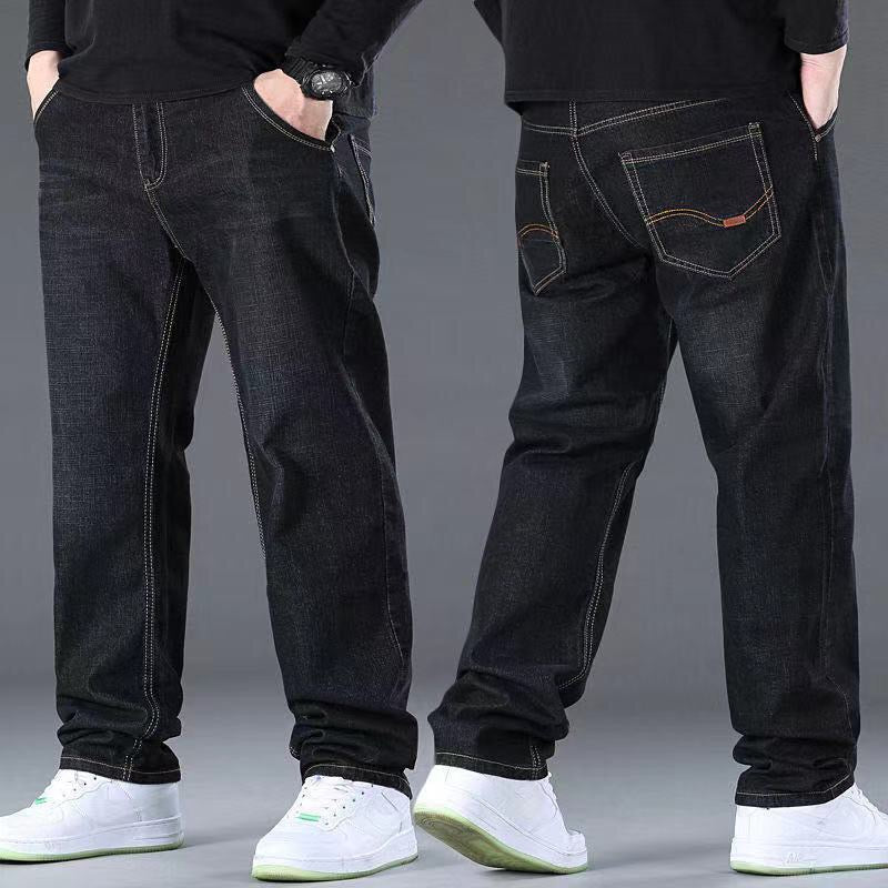 👖😎【50% rabatu🔥】【S-10XL】😍 Męskie jeansy ze stretchem w dużych rozmiarach, spodnie codzienne z szerokimi nogawkami, można nosić do 160 kg lub więcej