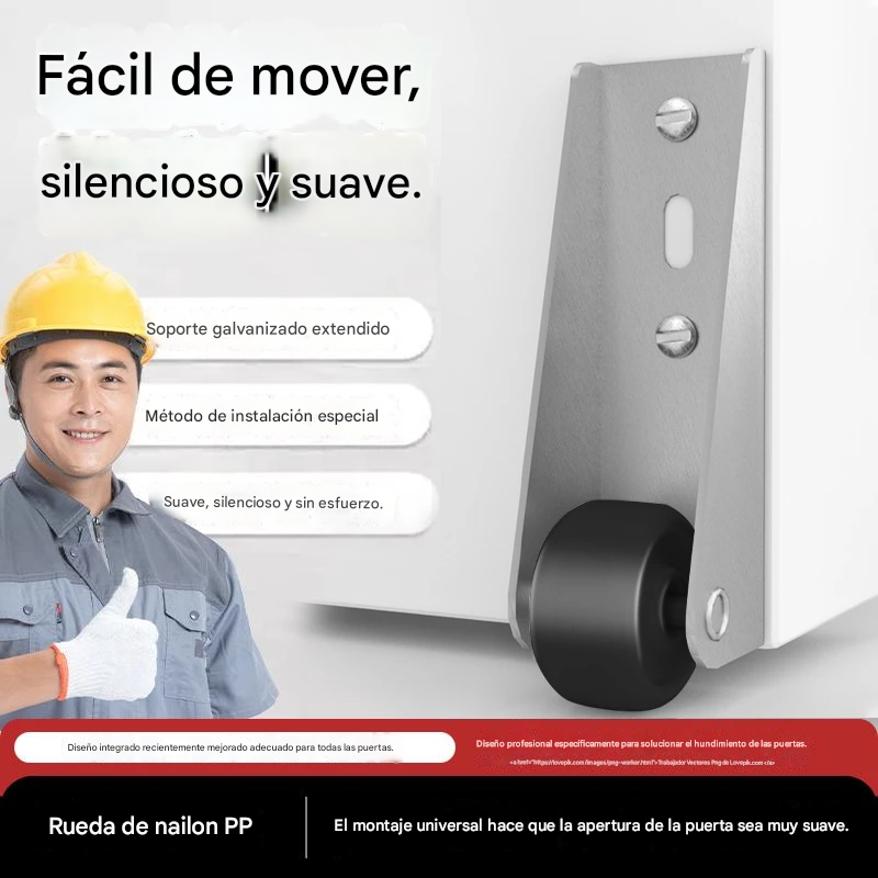 【8 kółek + 32 śruby】🚪 Wspornik drzwi przesuwnych z kółkami – cichy, regulowany i łatwy w montażu 🔧
