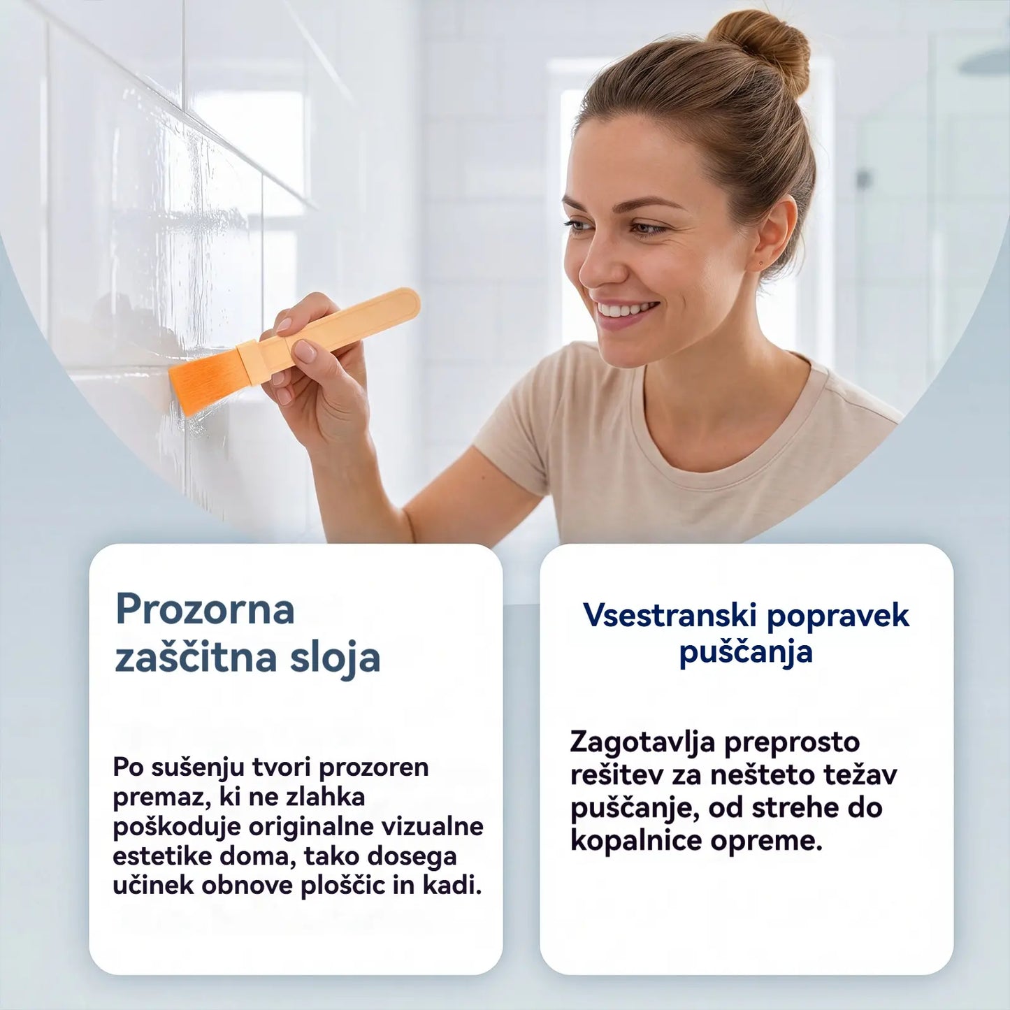 🔥Komplet barv na vodni osnovi za zaključno obdelavo ploščic in kopalnih kadi - čopič je priložen
