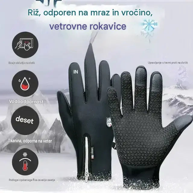 Jesenske i zimske biciklističke rukavice za planinarenje, tople skijaške rukavice, vodootporne, vjetrootporne vunene rukavice