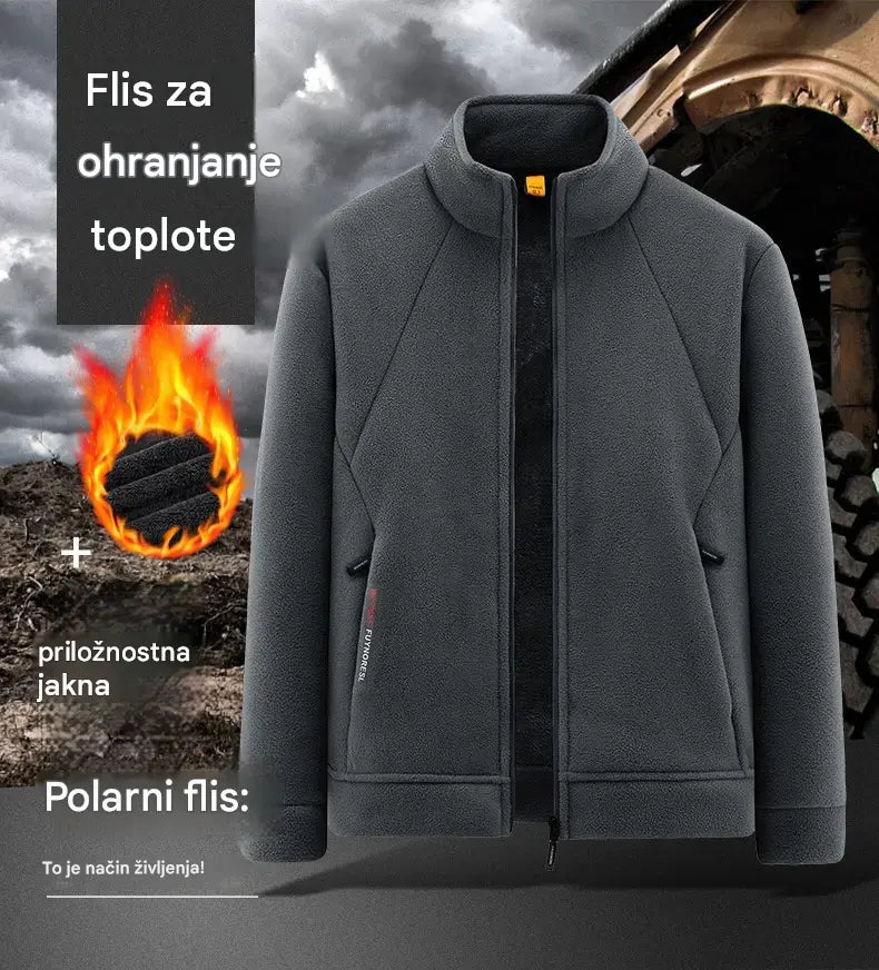 💥【M-5XL】Moška debela jakna iz mešanice volne z videzom semiša – Topla in udobna, na voljo tudi v velikih velikostih – Primerna za jesen in zimo
