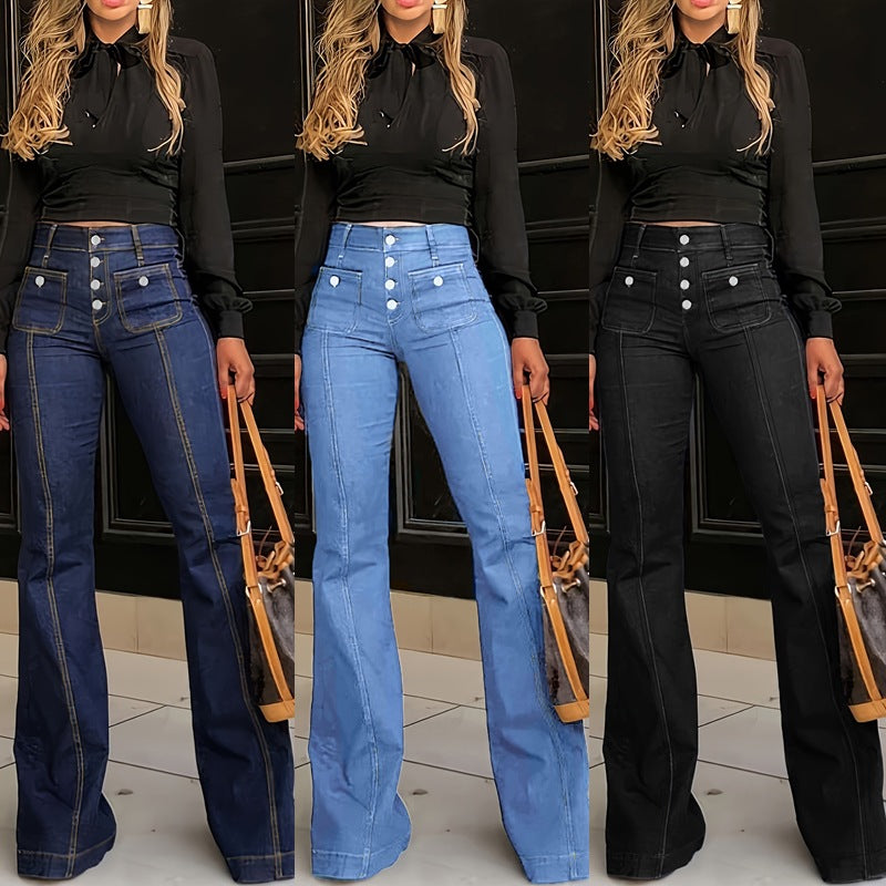👖Modne jeansy damskie rozszerzane z wysokim stanem