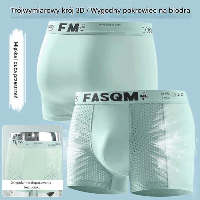 (6 sztuk) męskie bokserki z lodowego jedwabiu z oddychającą siatką