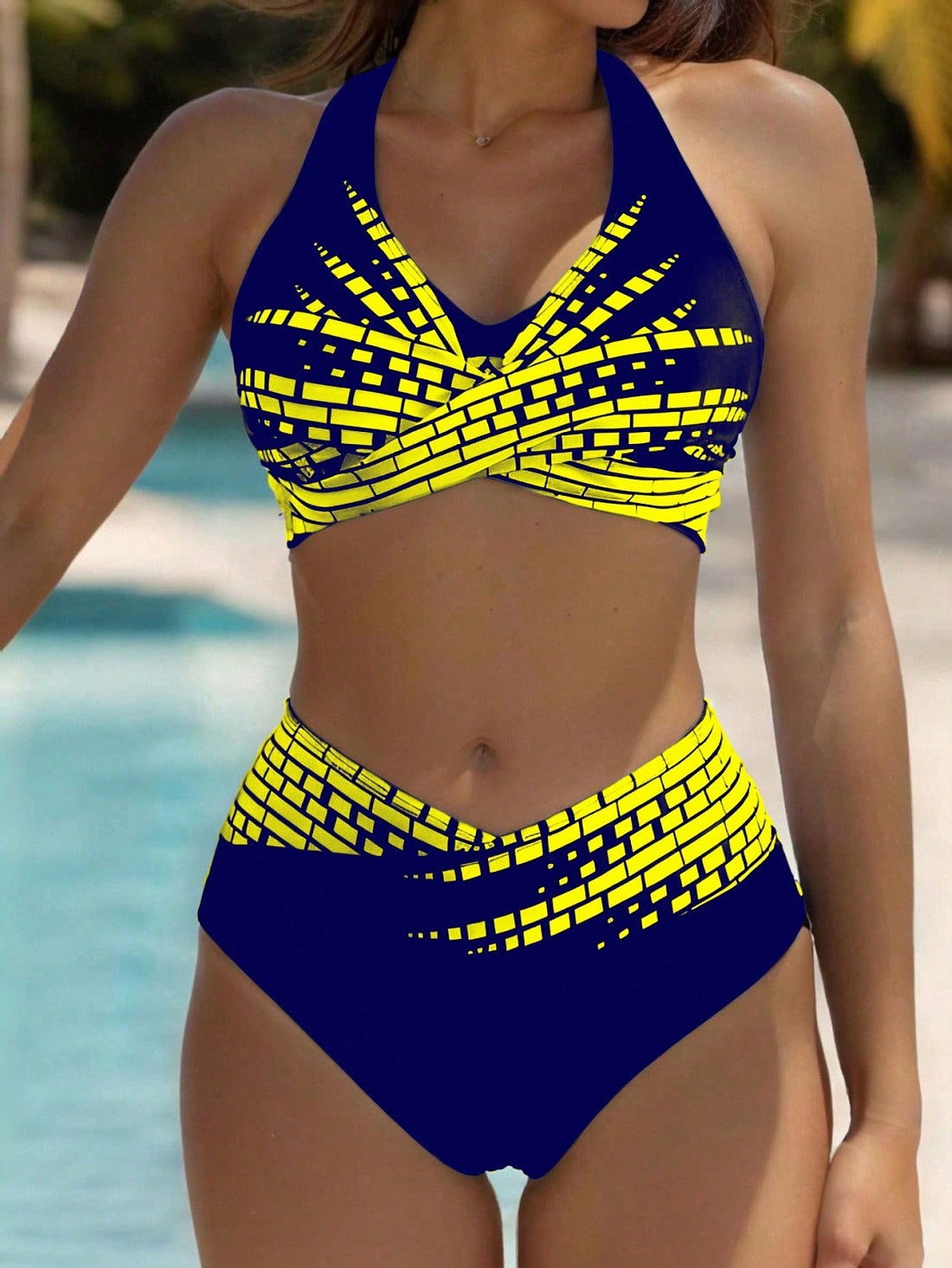 👙【50% popust 💥】【L–5XL】👉 Dvodelni bikini za ženske večjih velikosti ✅ Visok pas ✅ Visoka elastičnost
