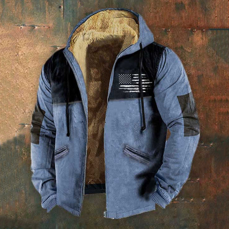 🧥✨【S-5XL】🔥Νέα ανδρική μπλούζα με κουκούλα και φερμουάρ, ρετρό, με τρισδιάστατη ψηφιακή εκτύπωση