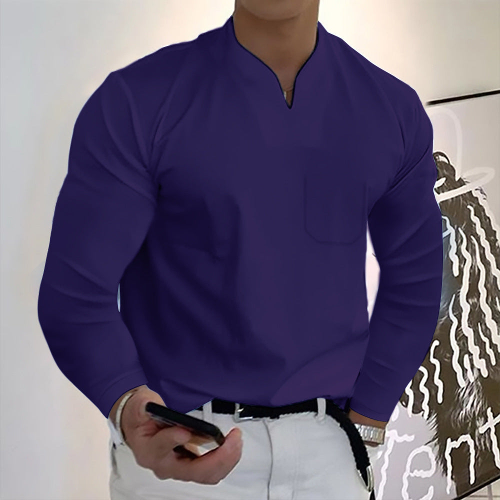 👔🔥🔥【S-5XL】Męska bawełniana koszula z dekoltem w serek